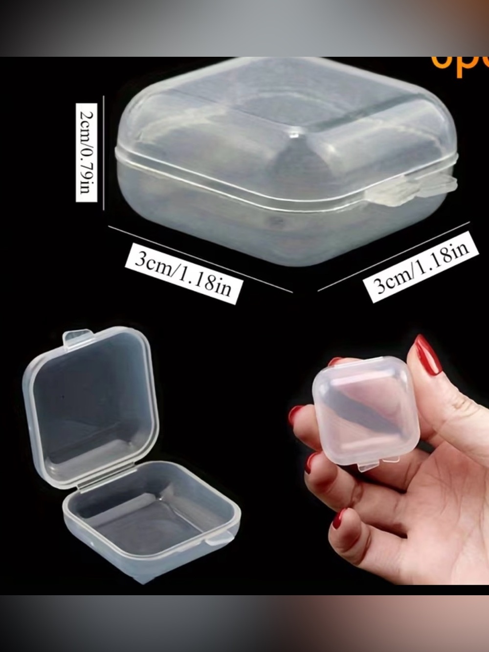 18 Clear Small Square Travel Storage Case for Earbuds & Accessories
